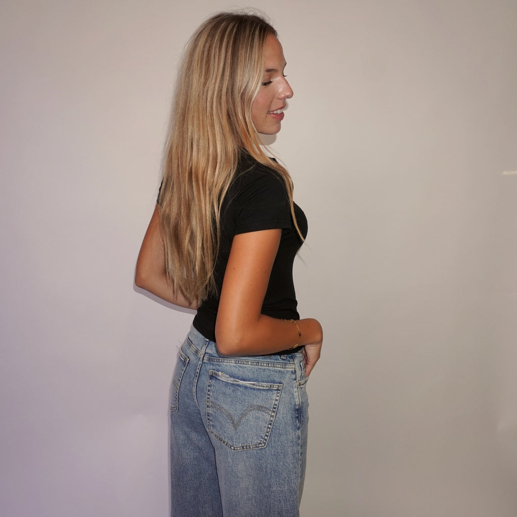 Lou Basic T-shirt Zwart