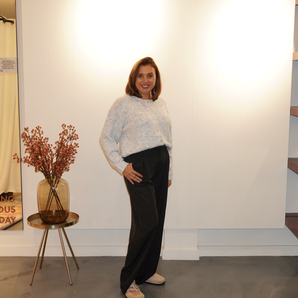 Lina Straight Pantalon Zwart