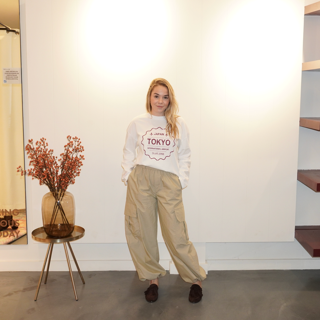 Fleur Parachute Broek Beige