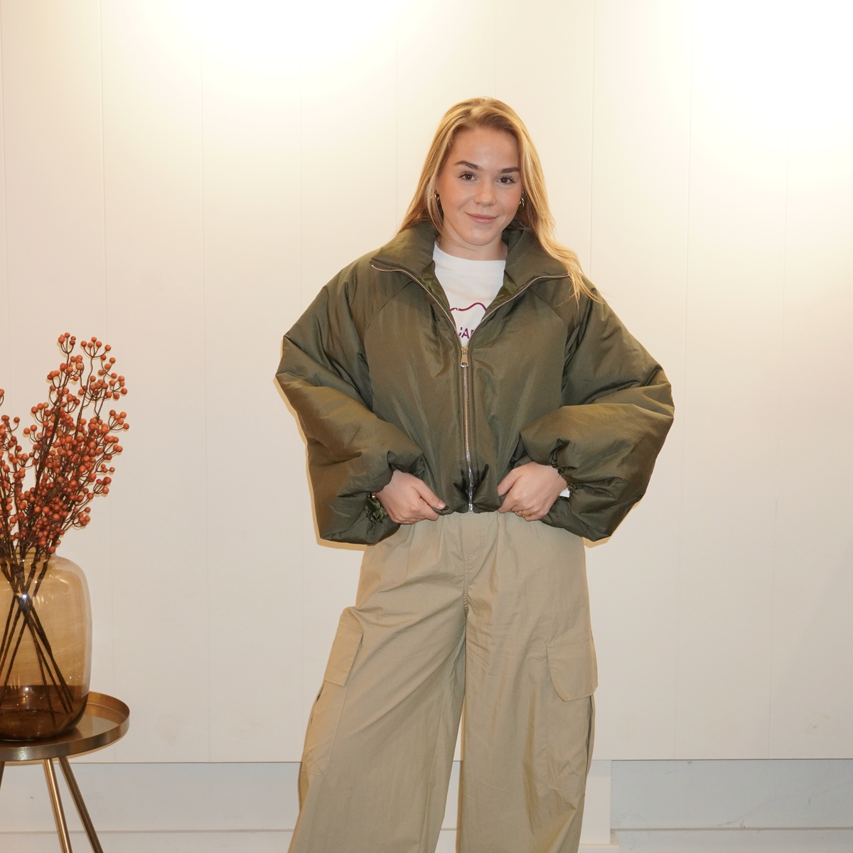 Elodie Puffer Jas Groen