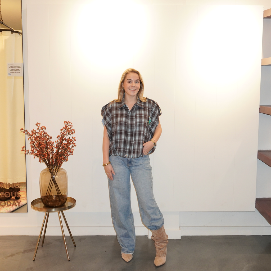 Juno Wide Barrel Jeans Blauw