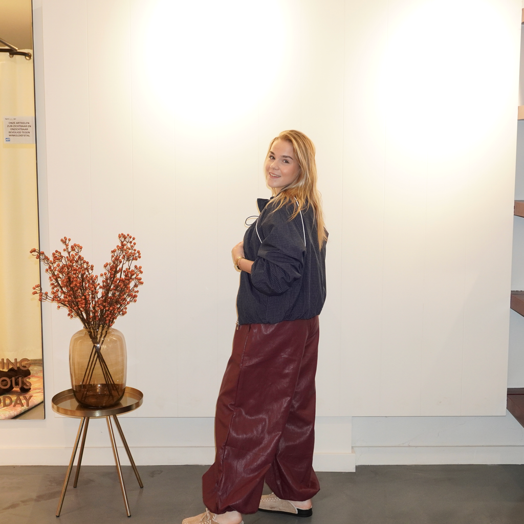Maelle PU Ballon Broek Bordeaux
