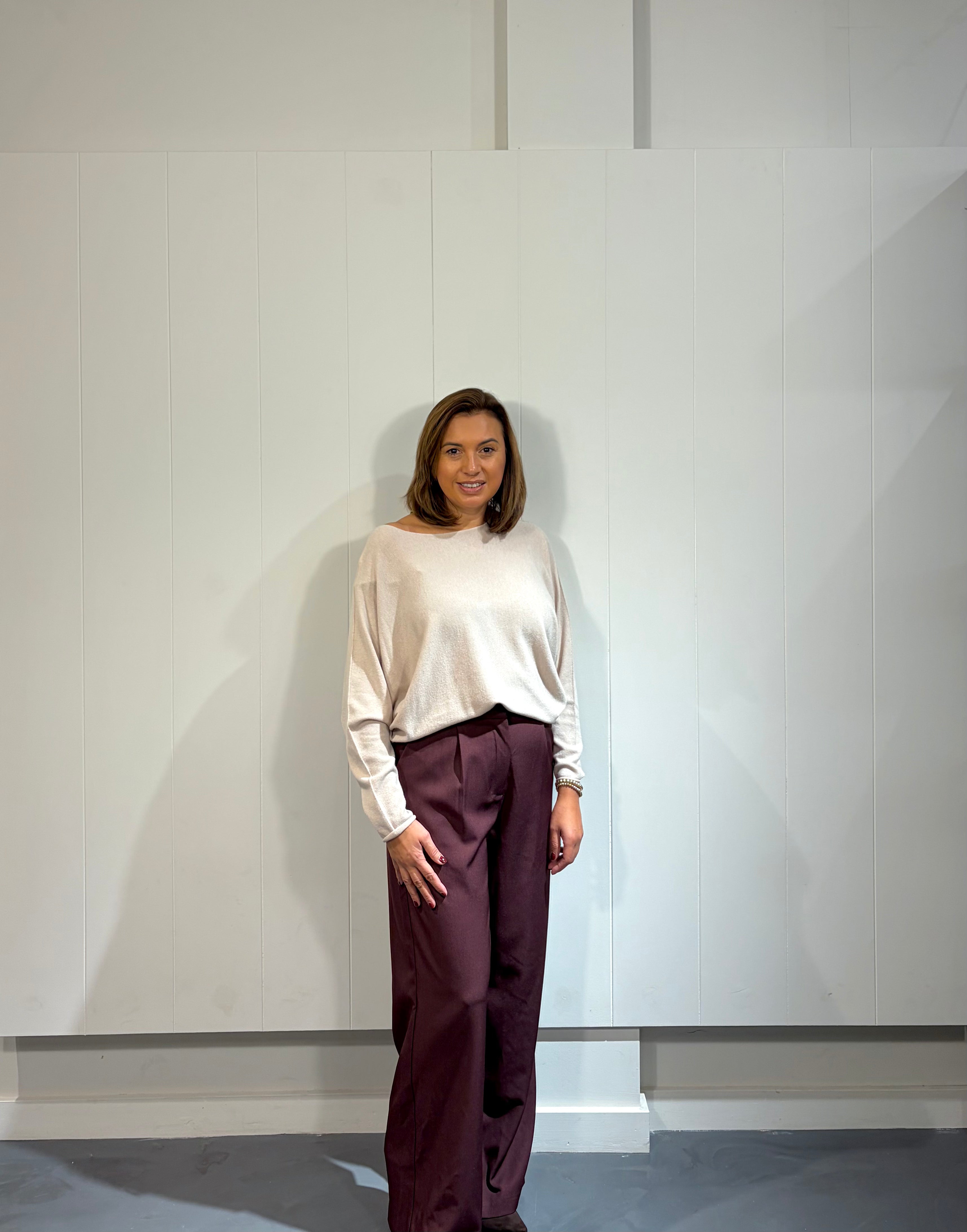 Solene Pantalon Straight Bordeaux