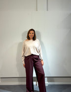 Solene Pantalon Straight Bordeaux