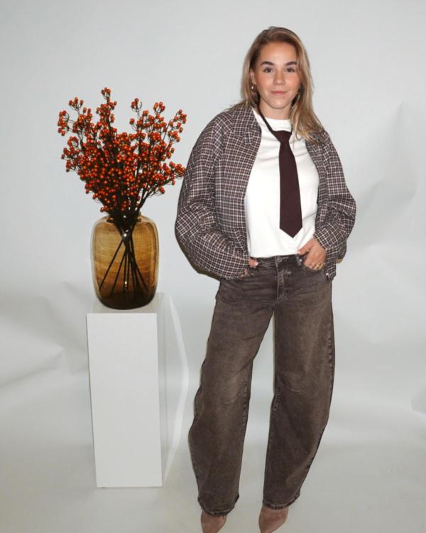 Eloise Barrel Jeans Bruin