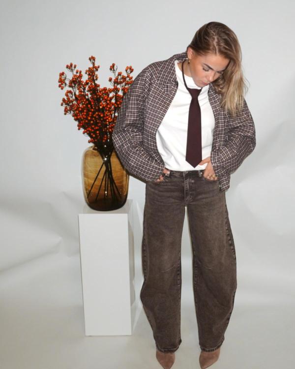 Eloise Barrel Jeans Bruin