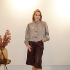 Lena PU Bermuda Bordeaux