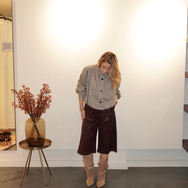 Lena PU Bermuda Bordeaux