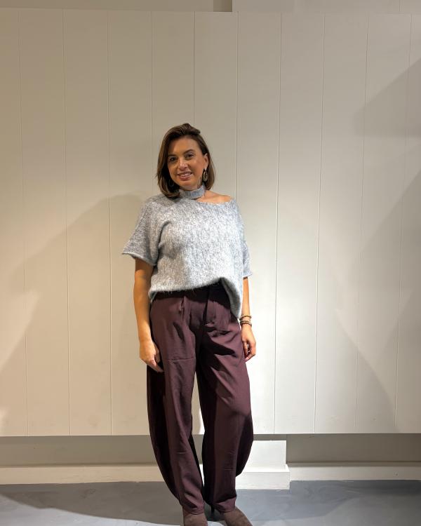 Louise One Shoulder Trui Grijs