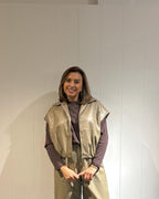 Nell PU Gilet Beige