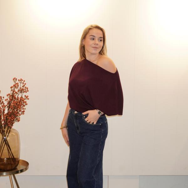Nina Soepelvallende Top Bordeaux